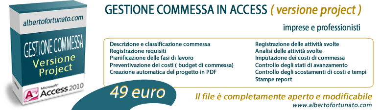 access gestione commessa